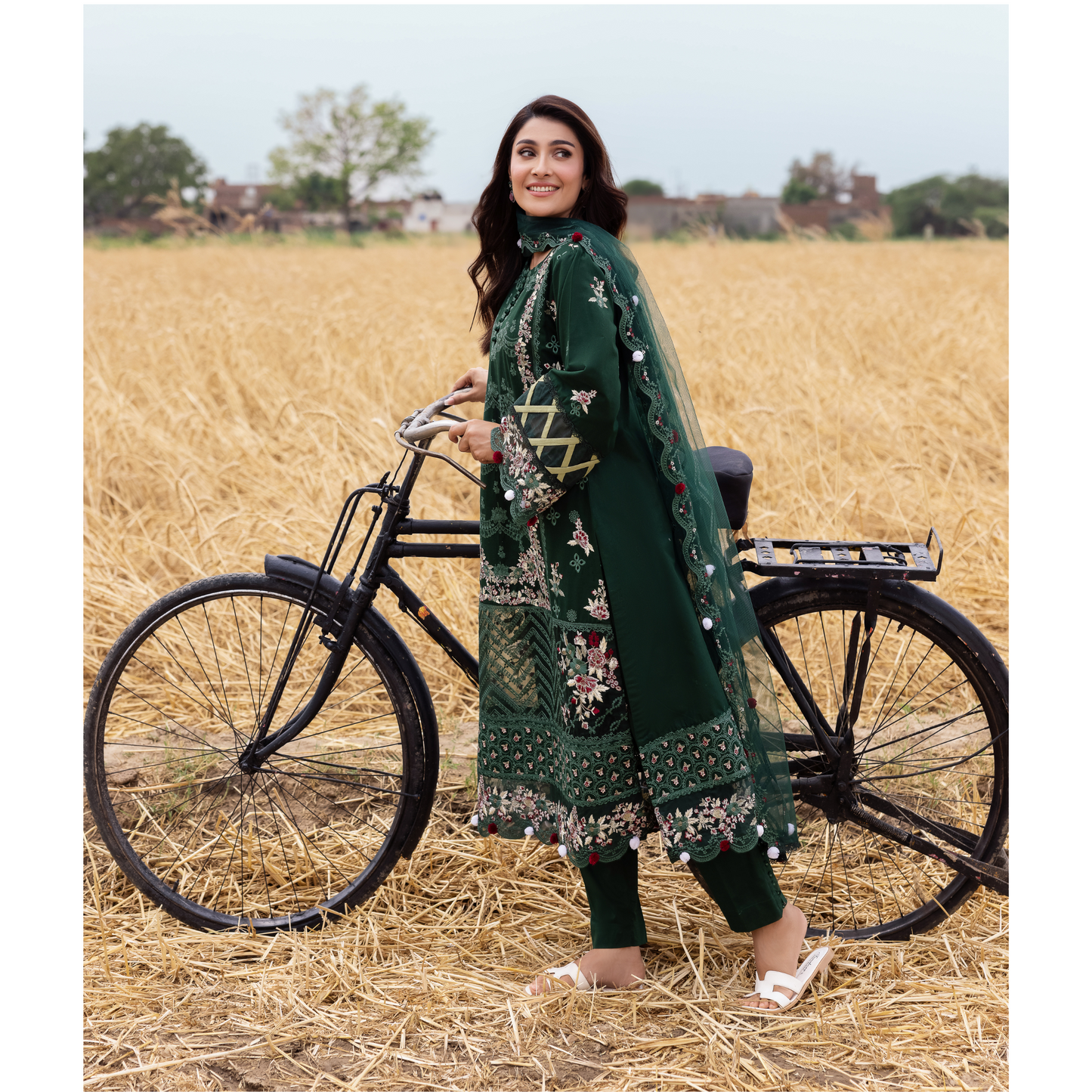UAL-105 Luxury Festive Lawn Embroidered Mother–Daughter Matching Outfit Set by ALLY'S