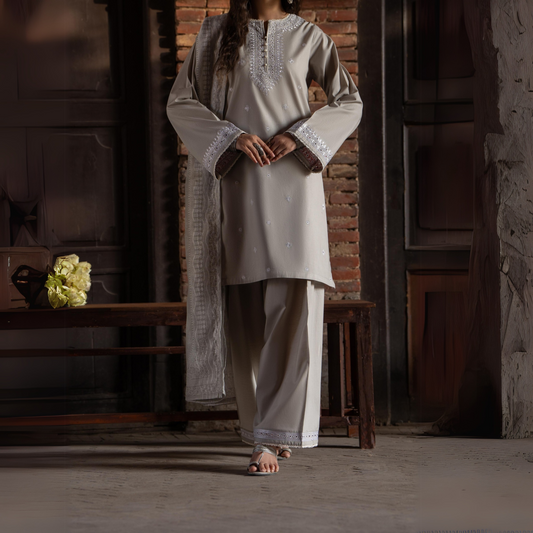 3 Pc Embroidered Cambric Cotton Ready to Wear Eid Collection by Casuallite | UCA-13