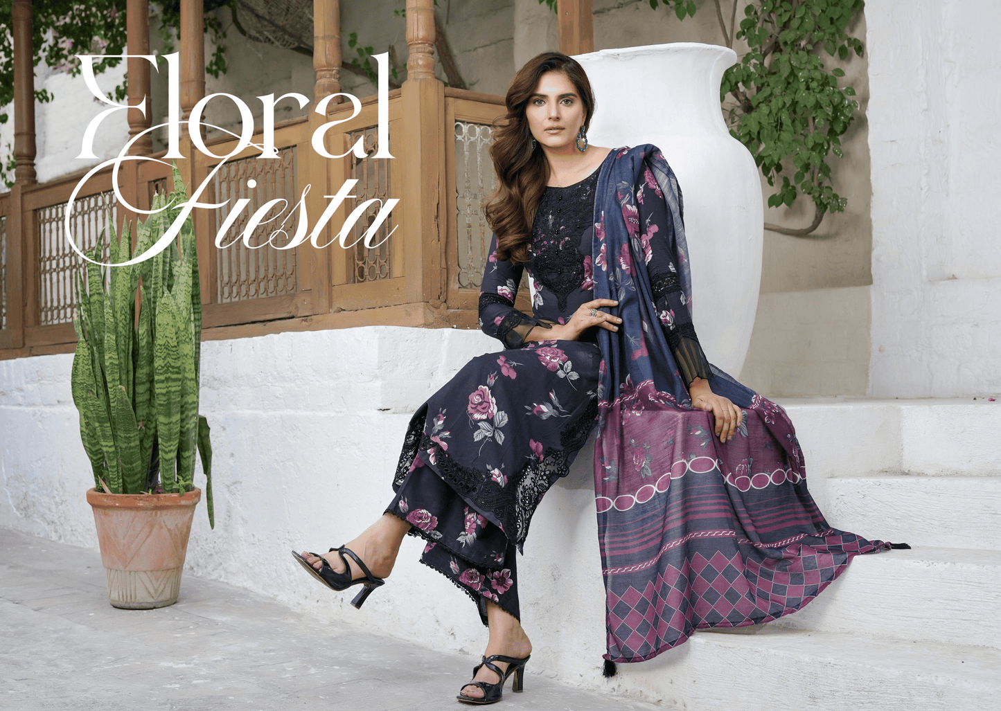 Black Chikenkari Printed Lawn 3 Pc Dress |SIMRANS