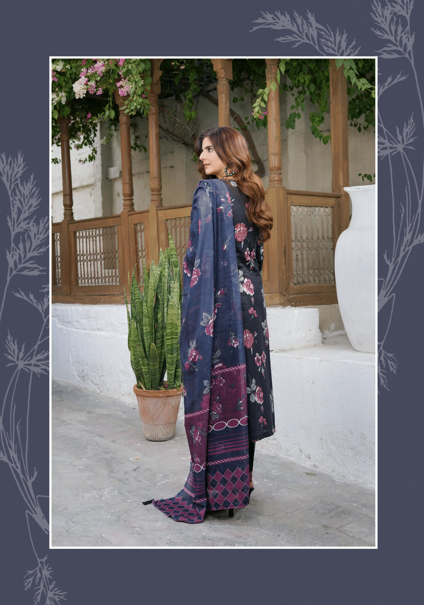 Black Chikenkari Printed Lawn 3 Pc Dress |SIMRANS