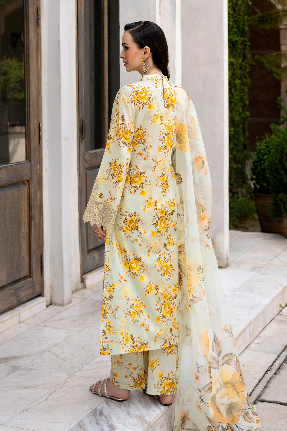 Multi Embroidered Cambric Lawn 3 Pc Dress - Esra Fashion