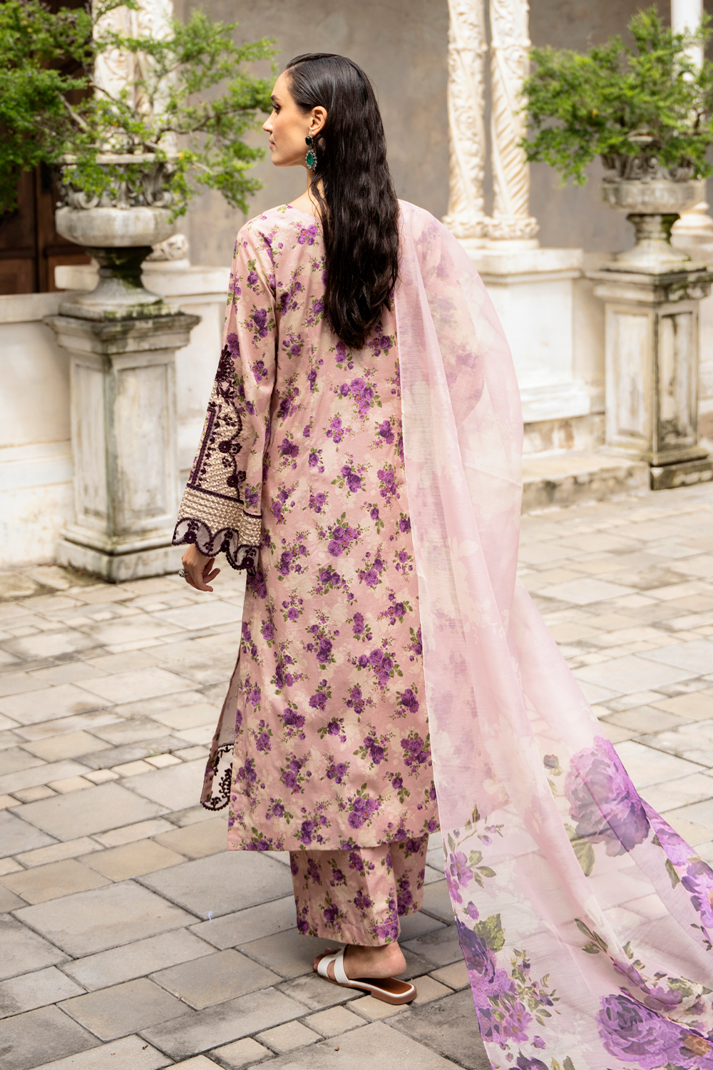 Multi Embroidered Cambric Lawn 3 Pc Dress - Esra Fashion