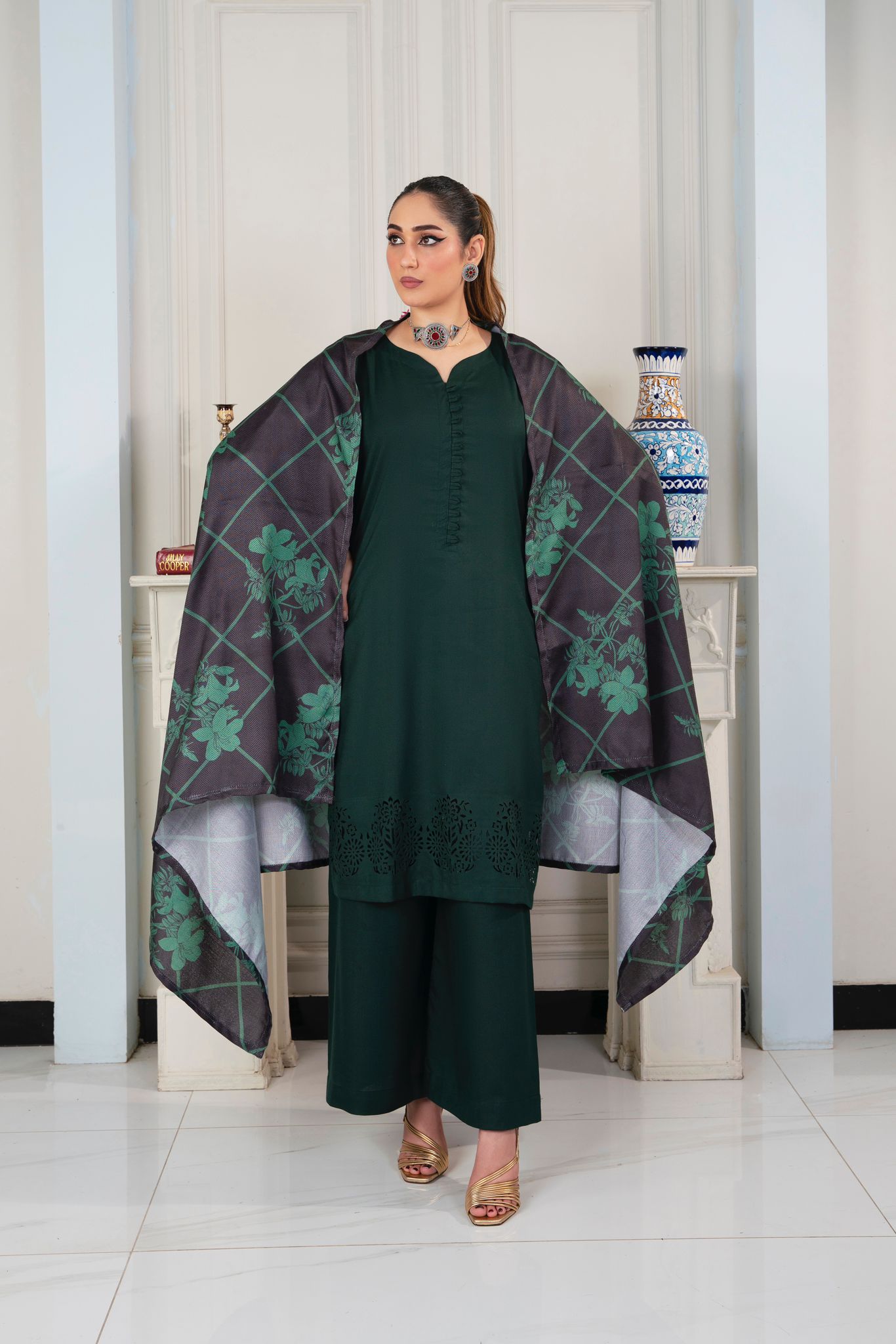 3 PC DHANAK LASERKARI DRESS WITH WOOL SHAWL-RANIYA.h