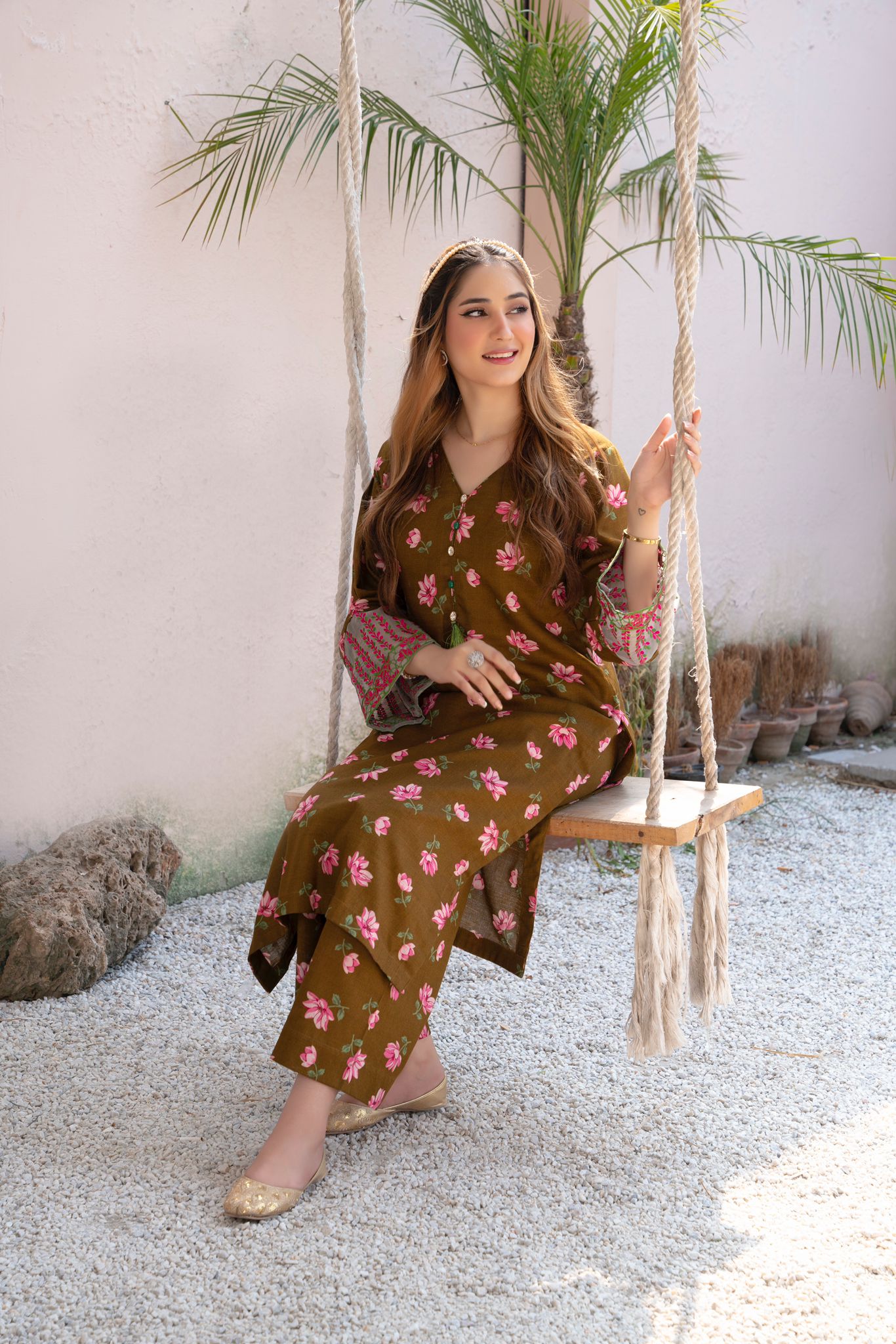 2- Piece Stitched Slub khaddar Outfit By RANIYA.H
