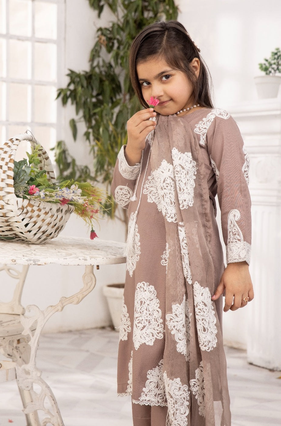 Mother & Daughter PIECE EMBROIDERED LINEN COLLECTION BY SIMRANS