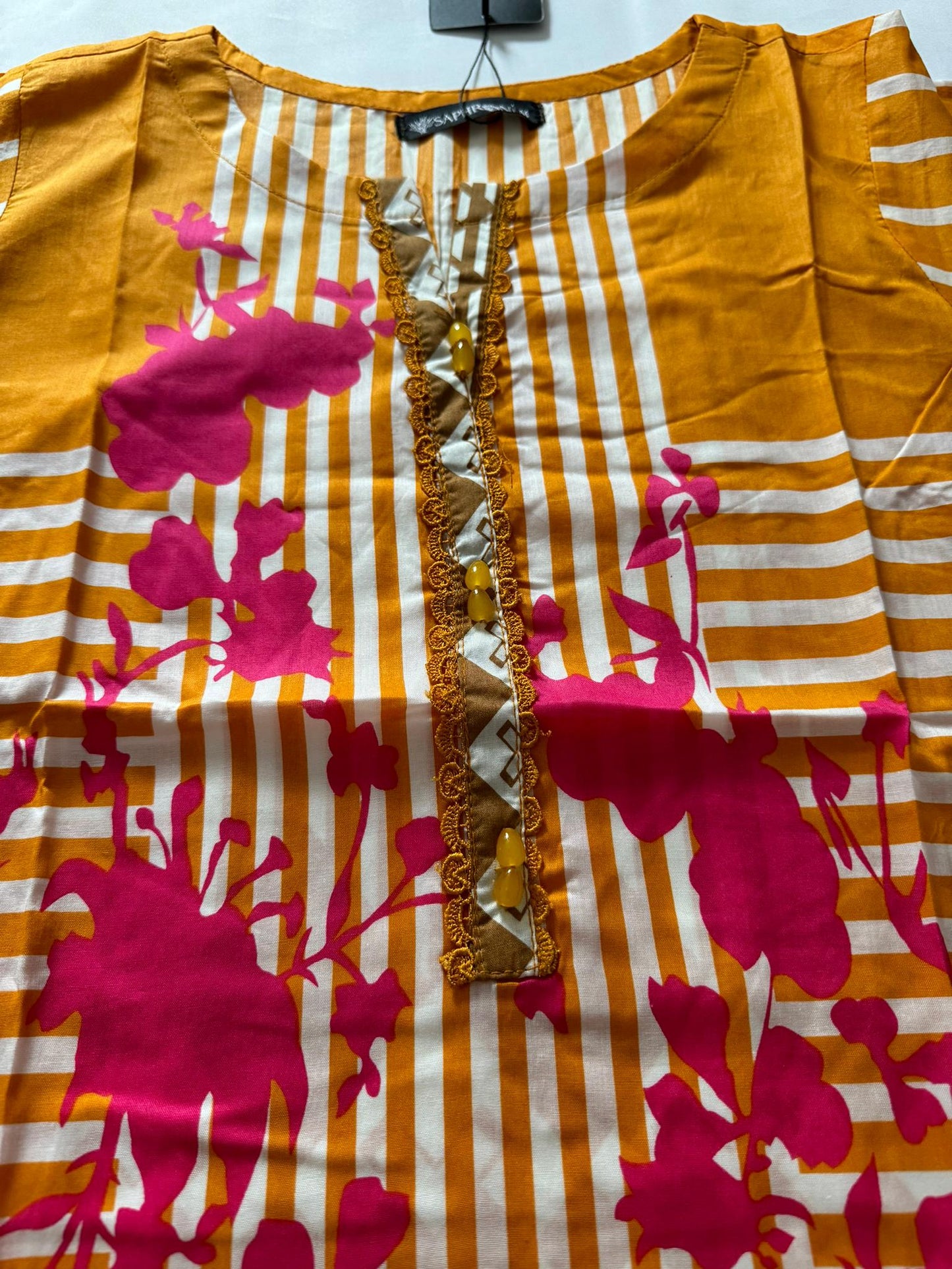 Tangerine 3 Pc Ready to wear Printed Lawn Dress - Saphron