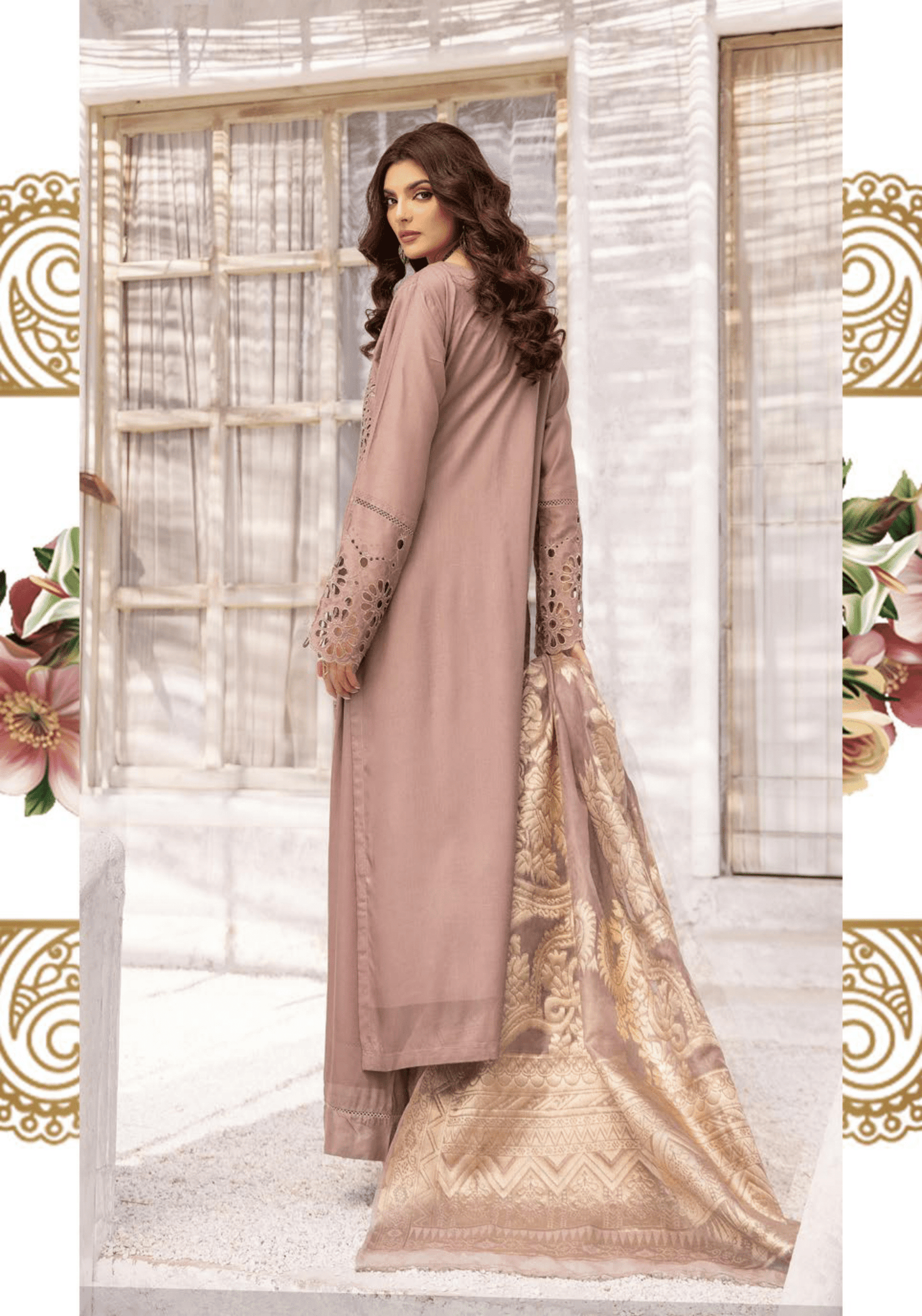 (Quick Sand) "IVY CHICKEN KARI" By SIMRANS | Linen 3pc Readymade