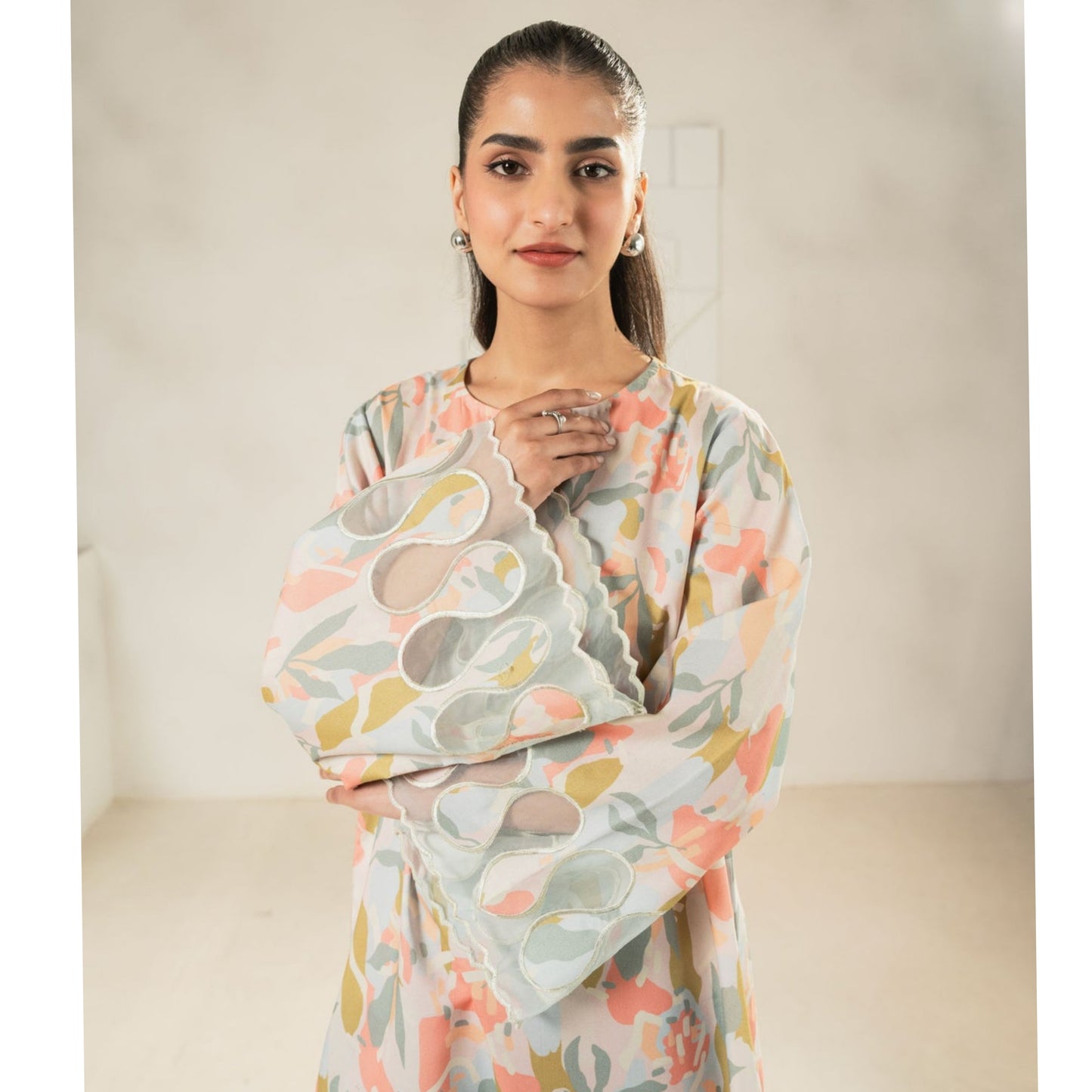 2 Pc Printed Lawn Co-Ords Set ready to wear Dress | Summer Wear | Tana bana