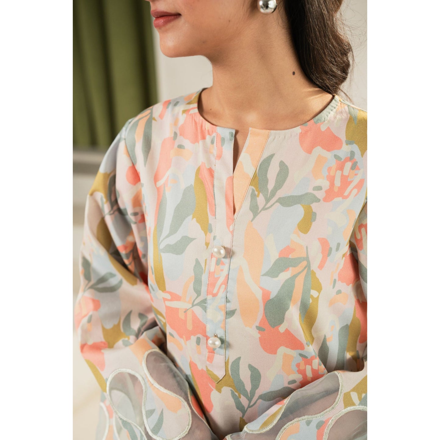 2 Pc Printed Lawn Co-Ords Set ready to wear Dress | Summer Wear | Tana bana