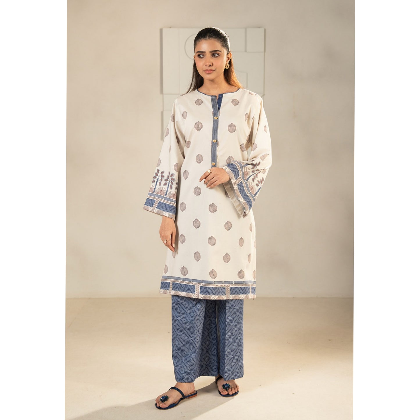 2 Pc Printed Lawn Co-Ords Set ready to wear Dress | Summer Wear | Tana bana