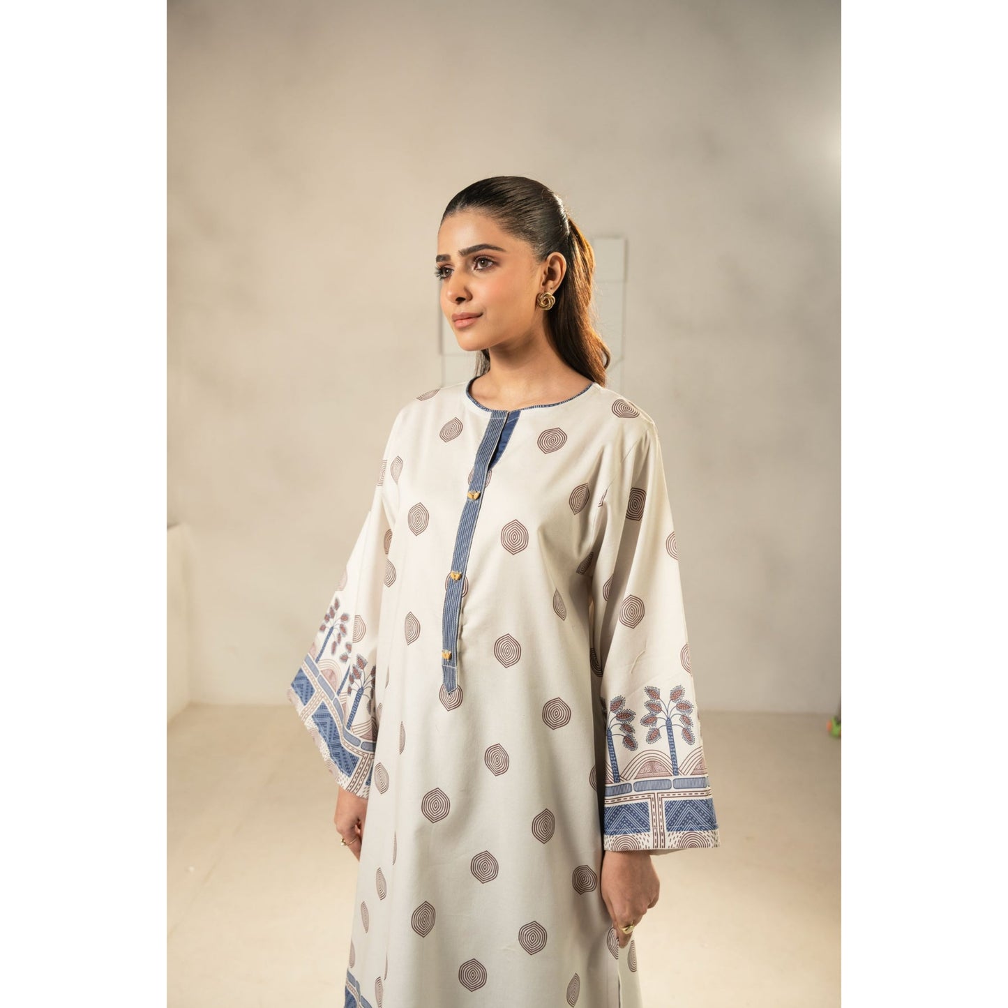 2 Pc Printed Lawn Co-Ords Set ready to wear Dress | Summer Wear | Tana bana