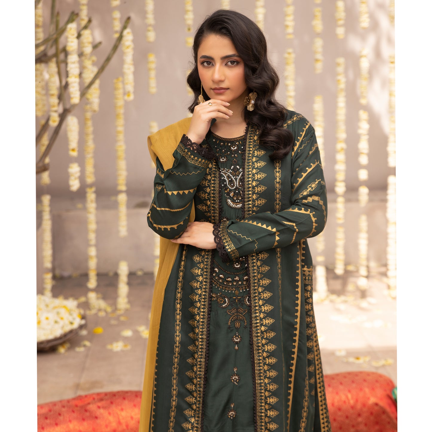 UMS-21 Luxury Embroidered Coat Style Arabic Linen Collection | Ready to Wear | Simrans