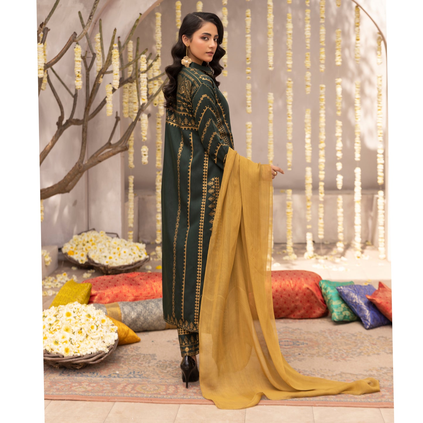 UMS-21 Luxury Embroidered Court Style Arabic Linen Collection | Ready to Wear | Simrans