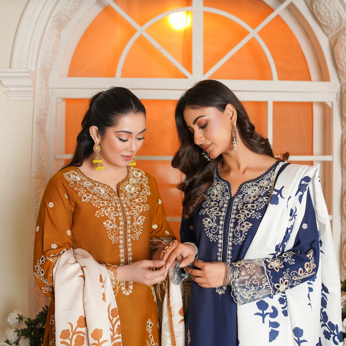 UA-83 Embroidered Cambric Cotton Ready to wear Dress | Umnaa