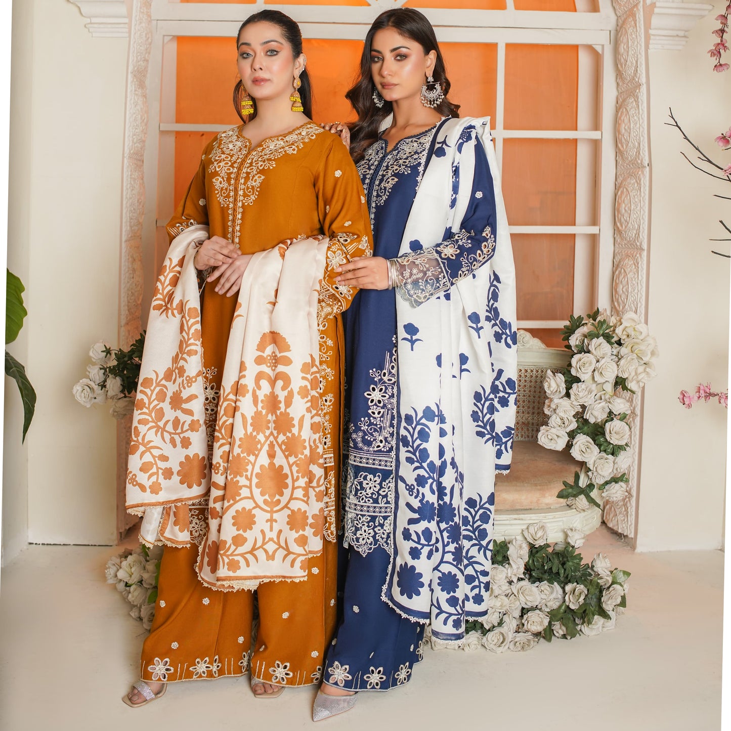 UA-83 Embroidered Cambric Cotton Ready to wear Dress | Umnaa