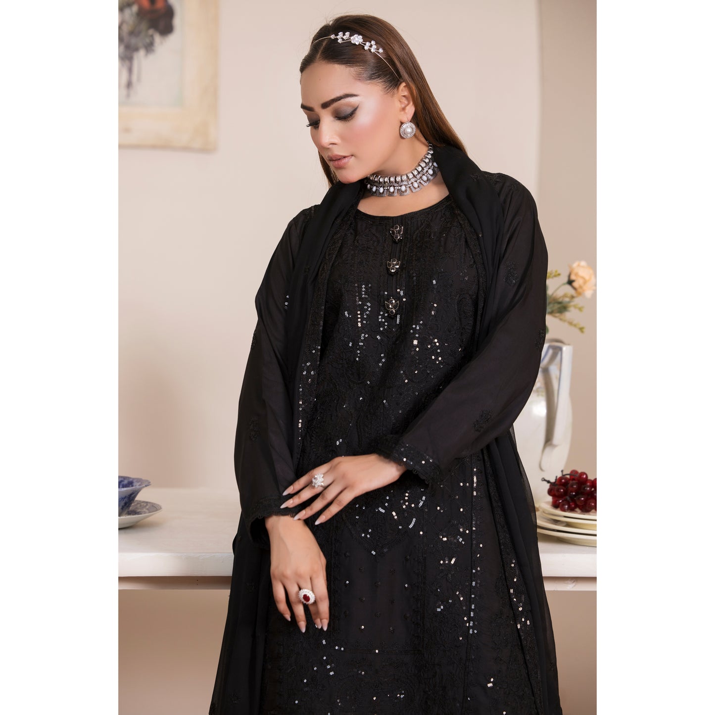 UA-91 Luxury Embroidered Farshi Shalwar Ready to Wear Collection | Umnaa