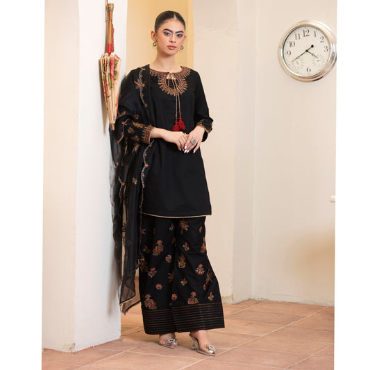 UA-93 Embroidered Cotton Farshi Shalwar Ready to Wear Collection | Umnaa