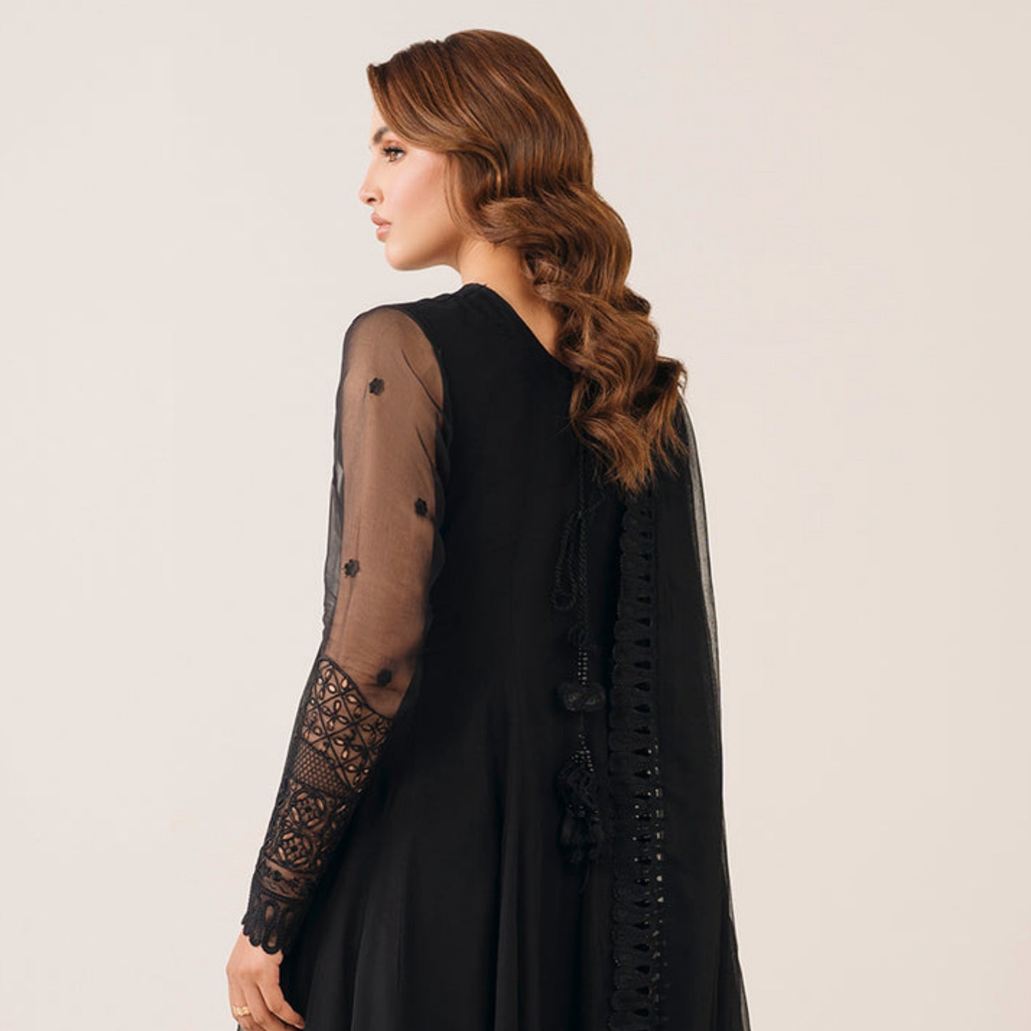UA-97 Luxury Embroidered Chiffon Frock Collection 3 Pc | Ready to Wear | Umnaa