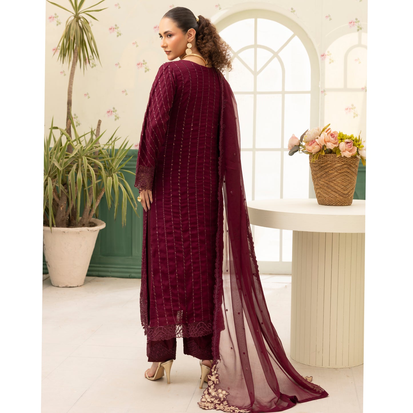 UMS-28 "Azure Lux by Simrans – 3-Piece AZURE Inspired Chiffon Dress Collection