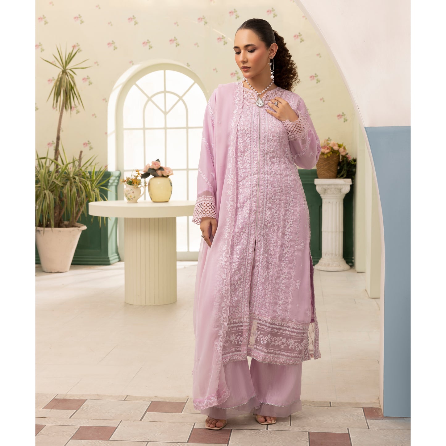 UMS-28 "Azure Lux by Simrans – 3-Piece AZURE Inspired Chiffon Dress Collection