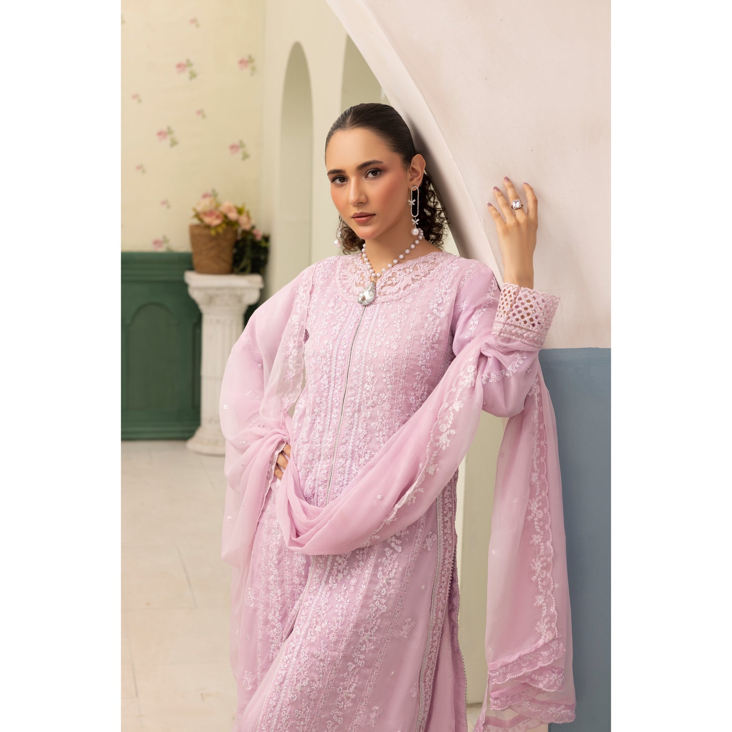 UMS-28 "Azure Lux by Simrans – 3-Piece AZURE Inspired Chiffon Dress Collection