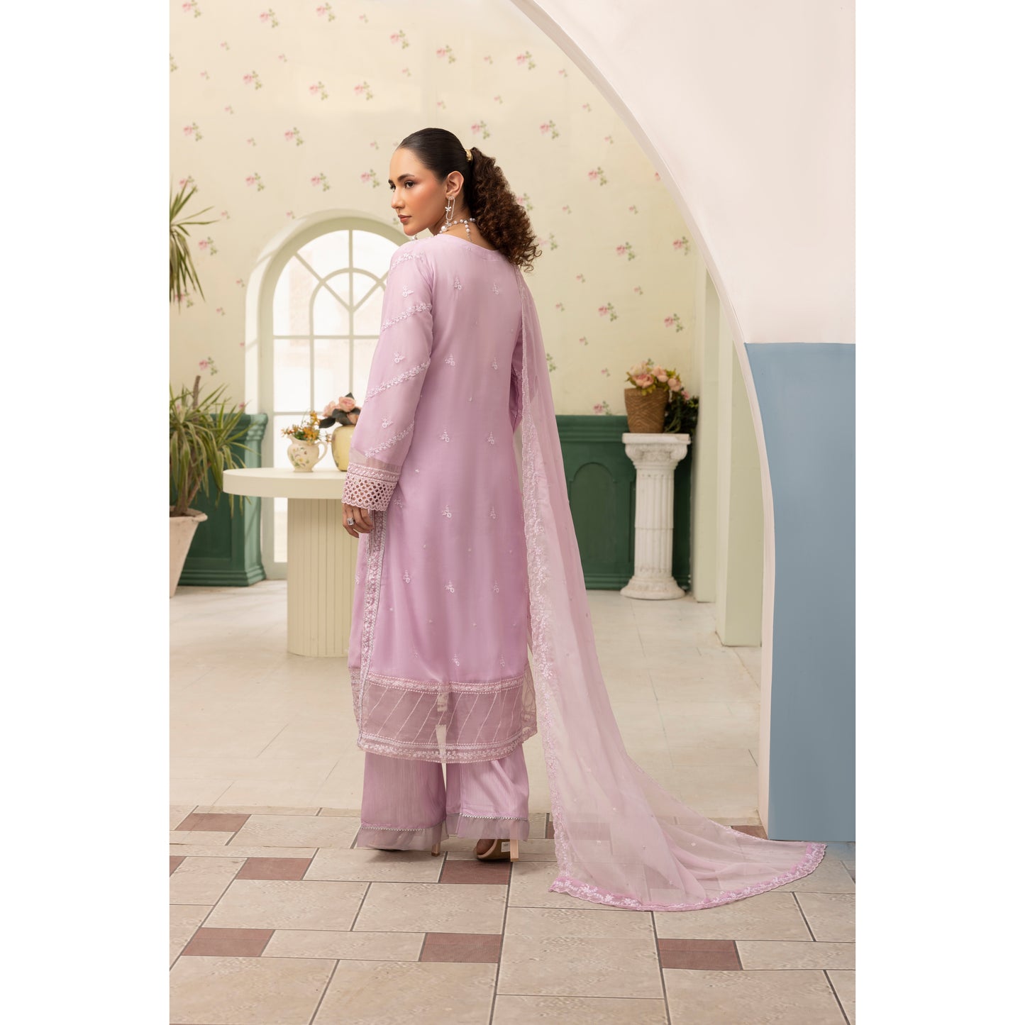 UMS-28 "Azure Lux by Simrans – 3-Piece AZURE Inspired Chiffon Dress Collection