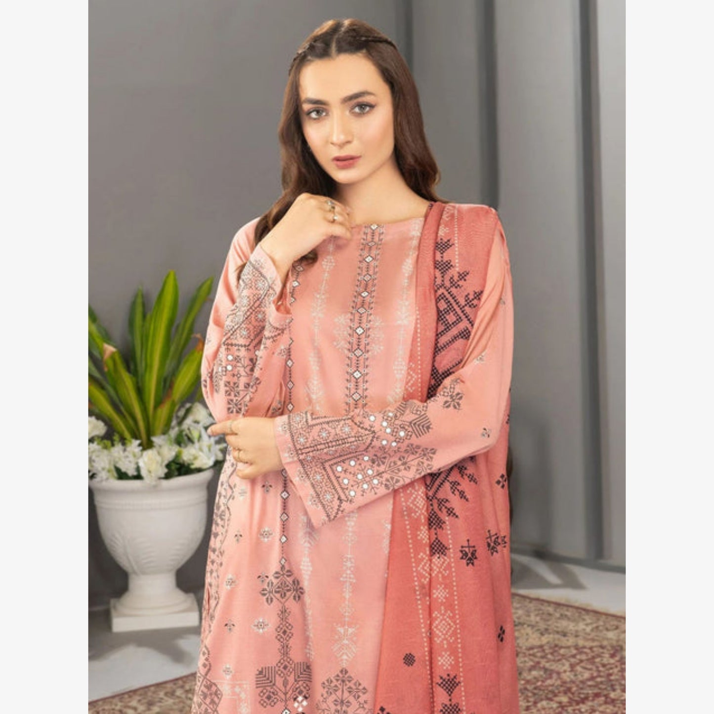 U1623 (Pink) Printed Lawn 3 Dress by Limelight
