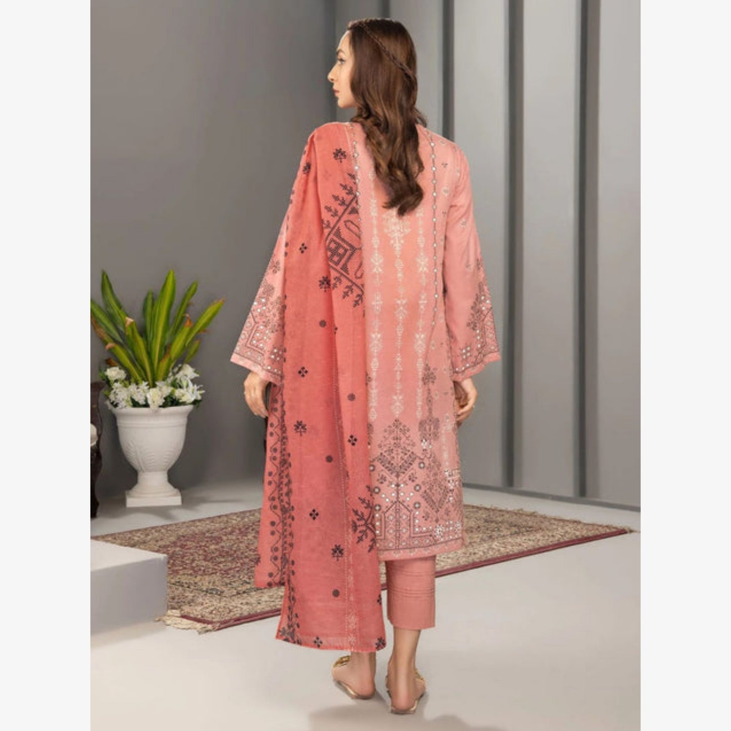 U1623 (Pink) Printed Lawn 3 Dress by Limelight