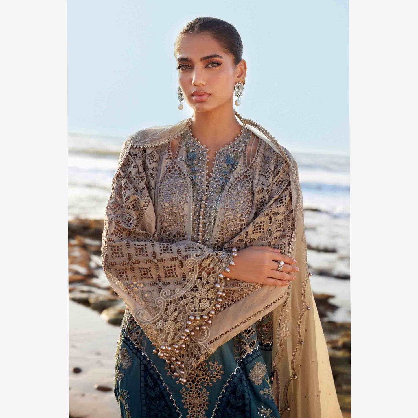 UMS-31 Luxury MARIA.B inspired Embroidered Ready to Wear 3 Pc Dress by Simrans