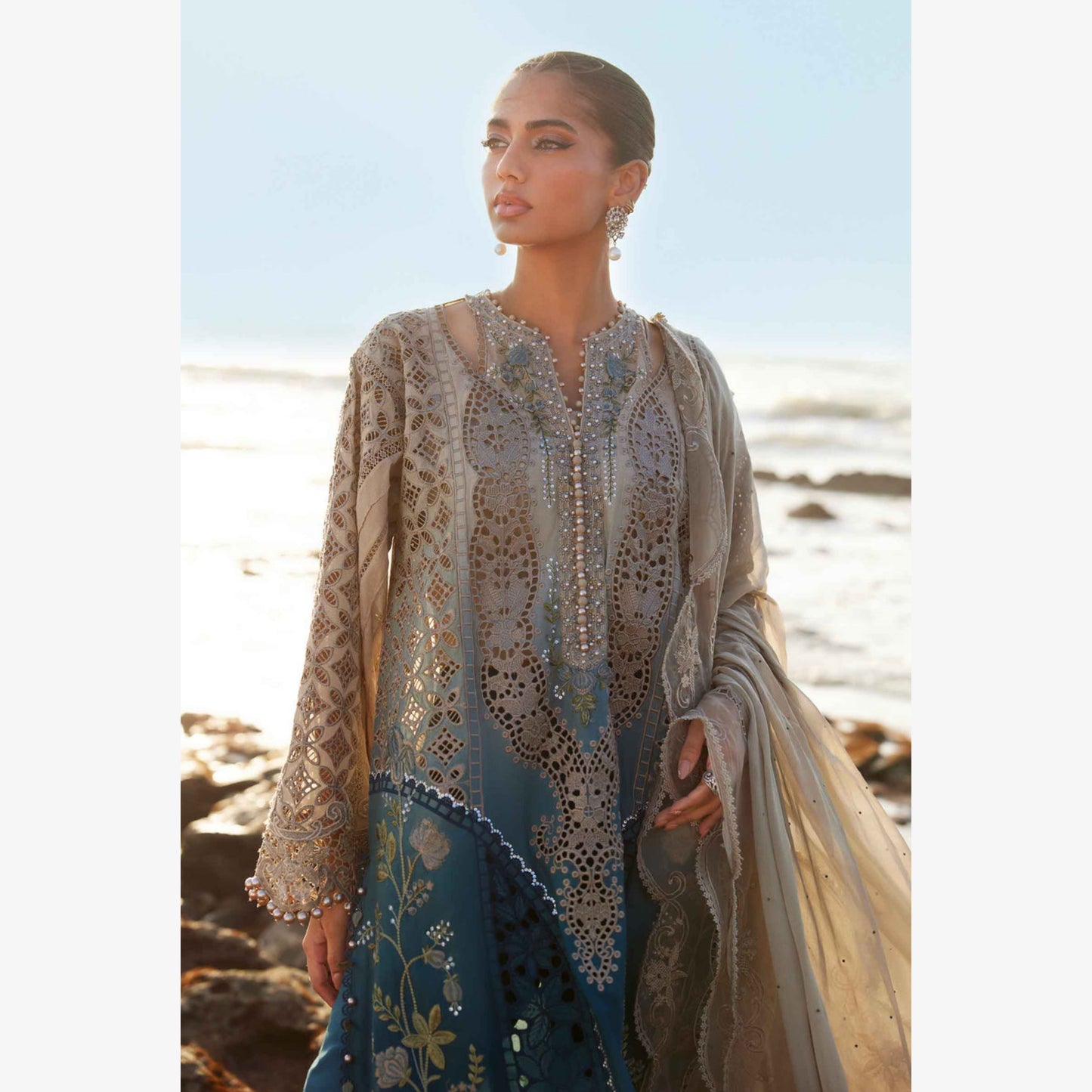 UMS-31 Luxury MARIA.B inspired Embroidered Ready to Wear 3 Pc Dress by Simrans