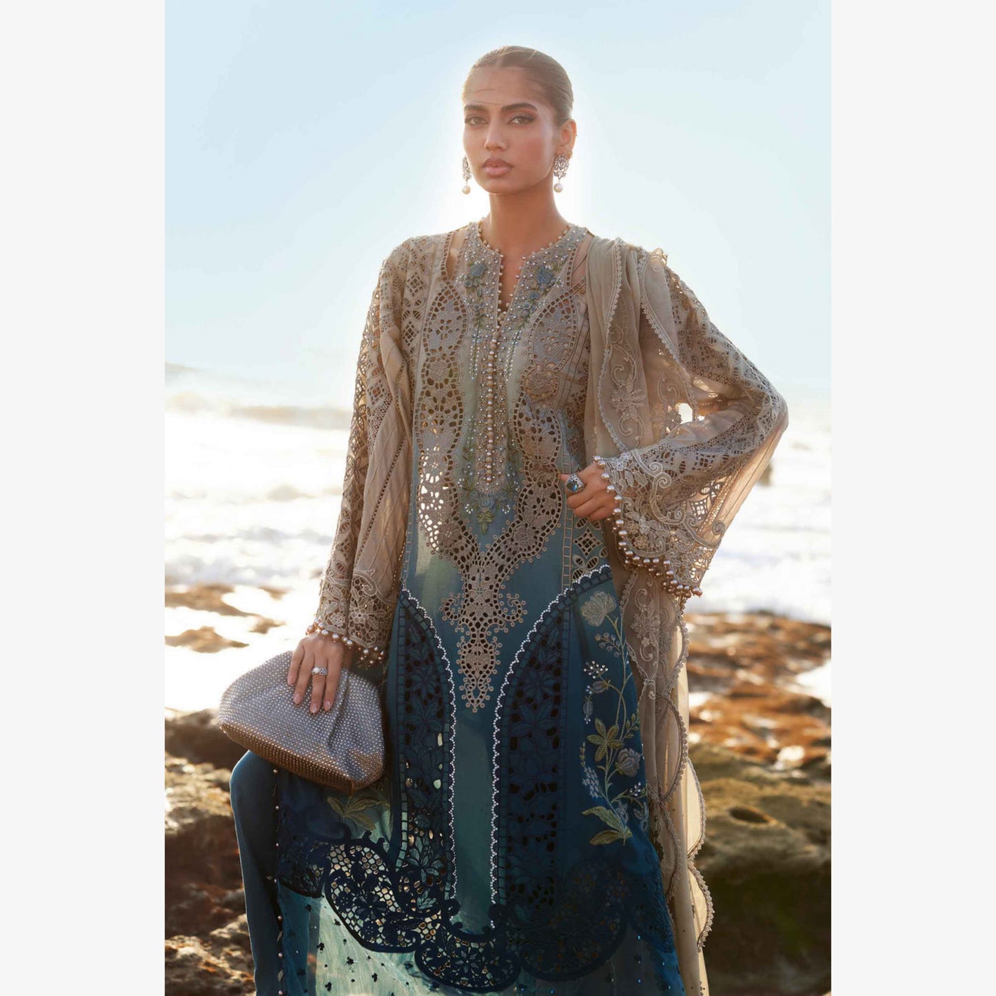 UMS-31 Luxury MARIA.B inspired Embroidered Ready to Wear 3 Pc Dress by Simrans
