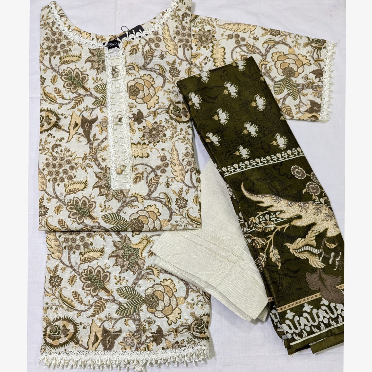 USN-15 Printed Khaddar 3 Pc Collection Set by Saphron