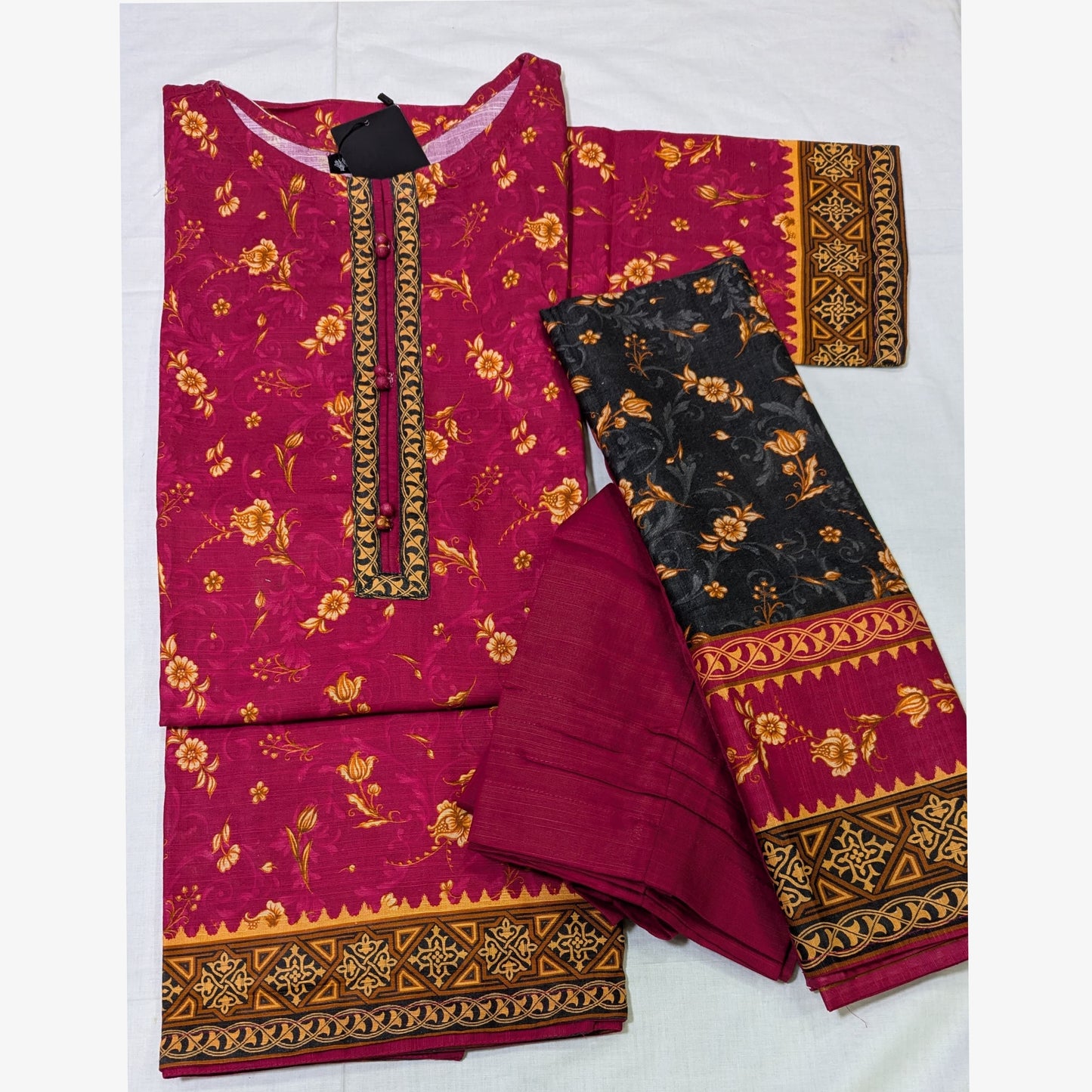 USN-15 Printed Khaddar 3 Pc Collection Set by Saphron