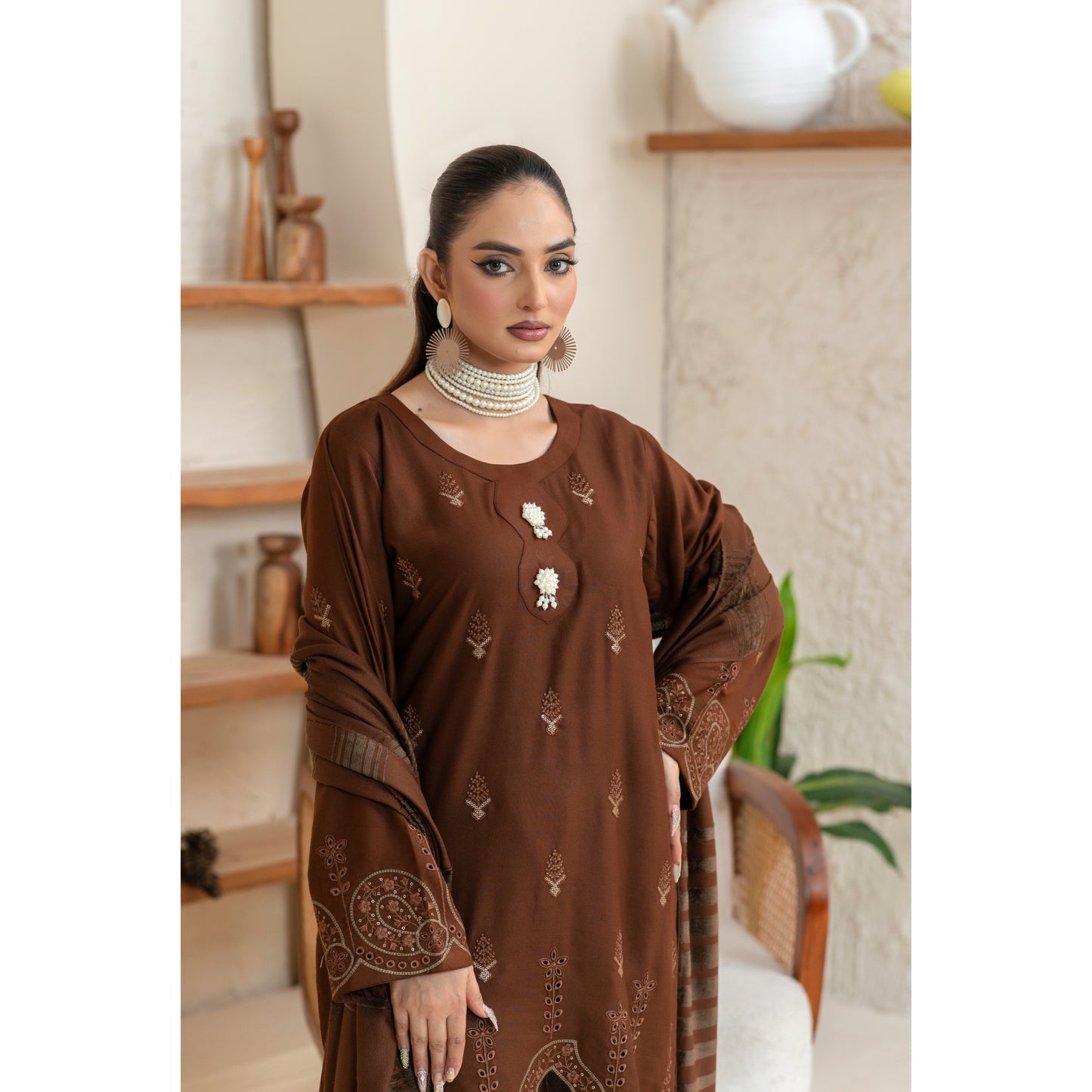 UA-110 "Heena" Embroidered Dhanak Winter Collection | Ready by Wear | Pakistani Dress Asian Clothes Umnaa