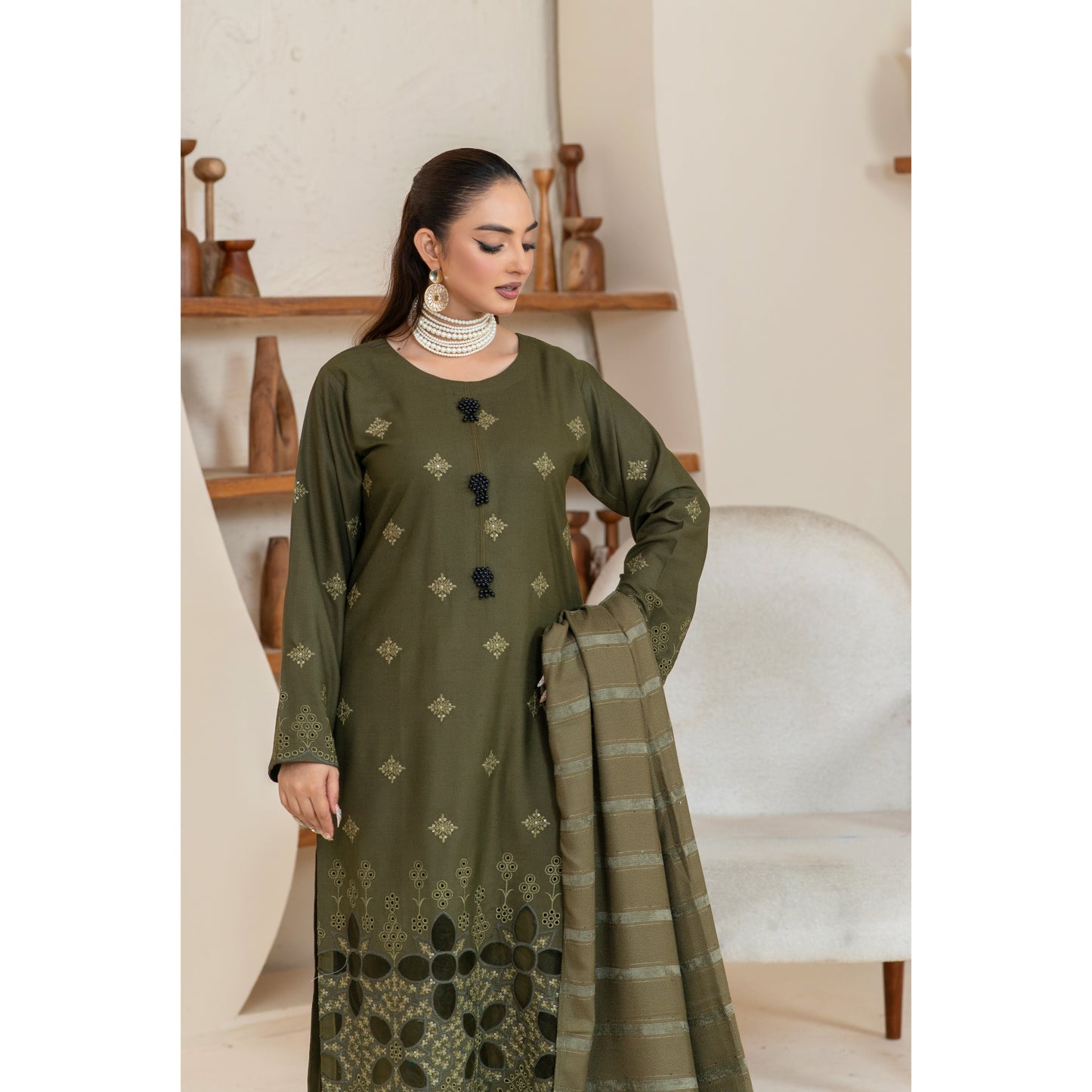 UA-110 "Heena" Embroidered Dhanak Winter Collection | Ready by Wear | Pakistani Dress Asian Clothes Umnaa