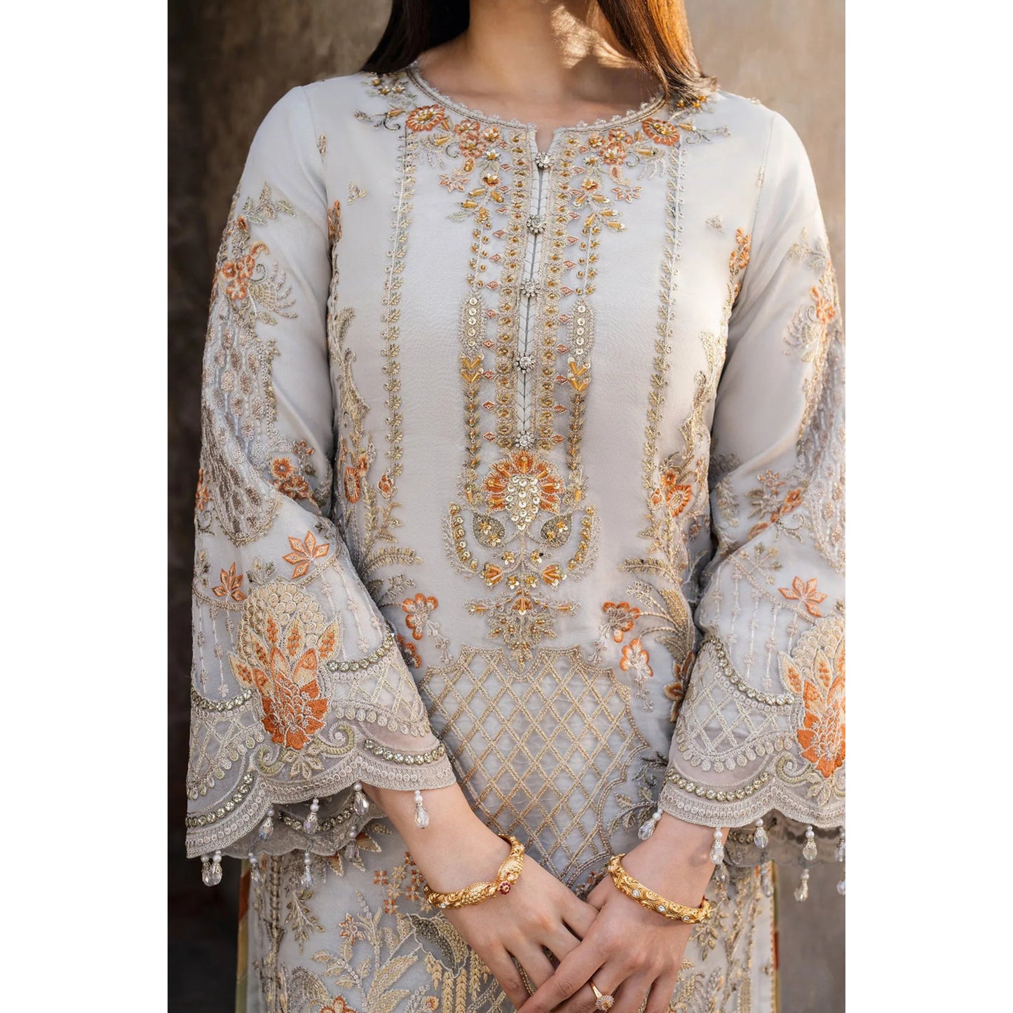 UA-111 IMROZIA inspired Luxury Embroidered Ready to Wear Dress by Umnaa