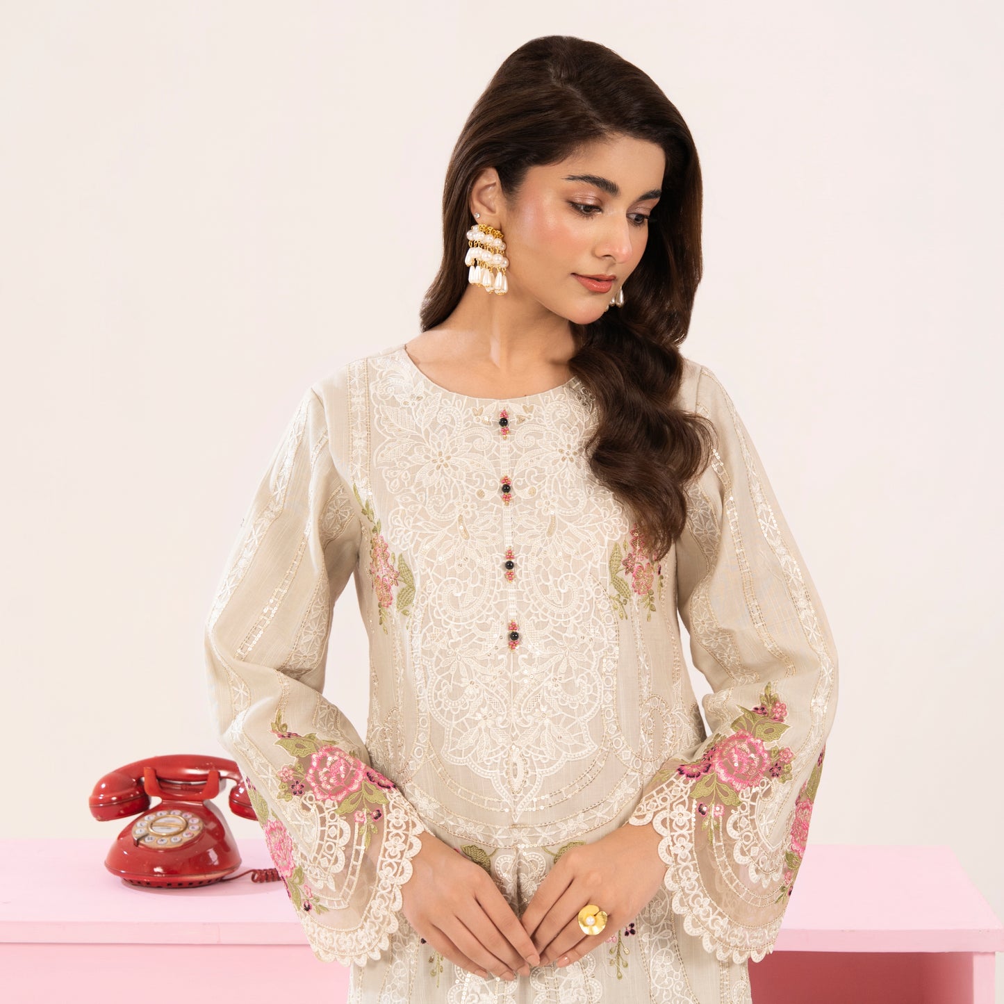 UA-124 Embroidered khaddar 2 Pc Collection | Ready to Wear | Umnaa