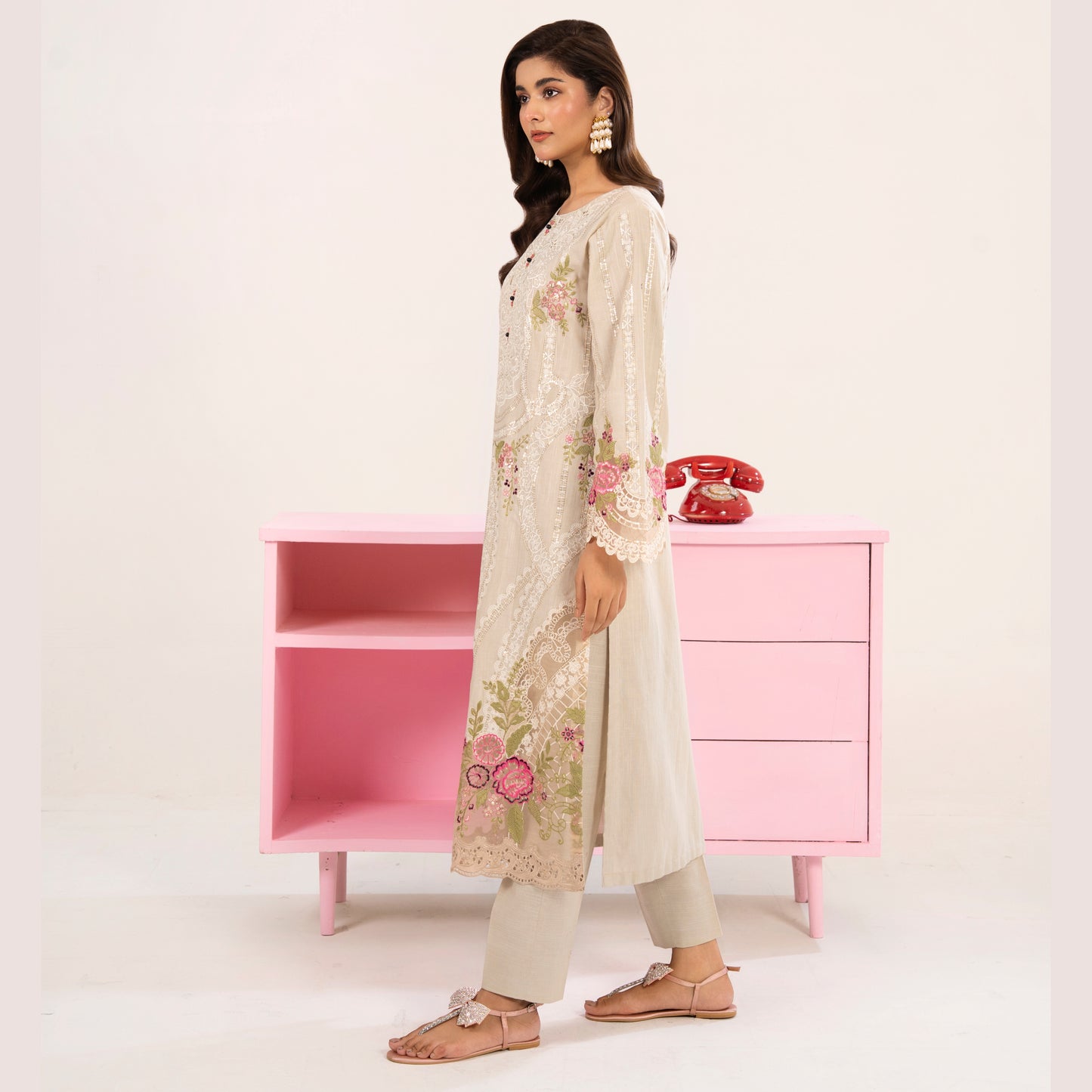 UA-124 Embroidered khaddar 2 Pc Collection | Ready to Wear | Umnaa