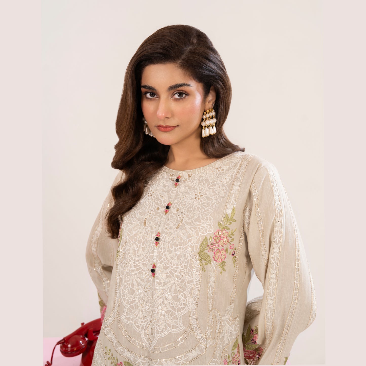 UA-124 Embroidered khaddar 2 Pc Collection | Ready to Wear | Umnaa