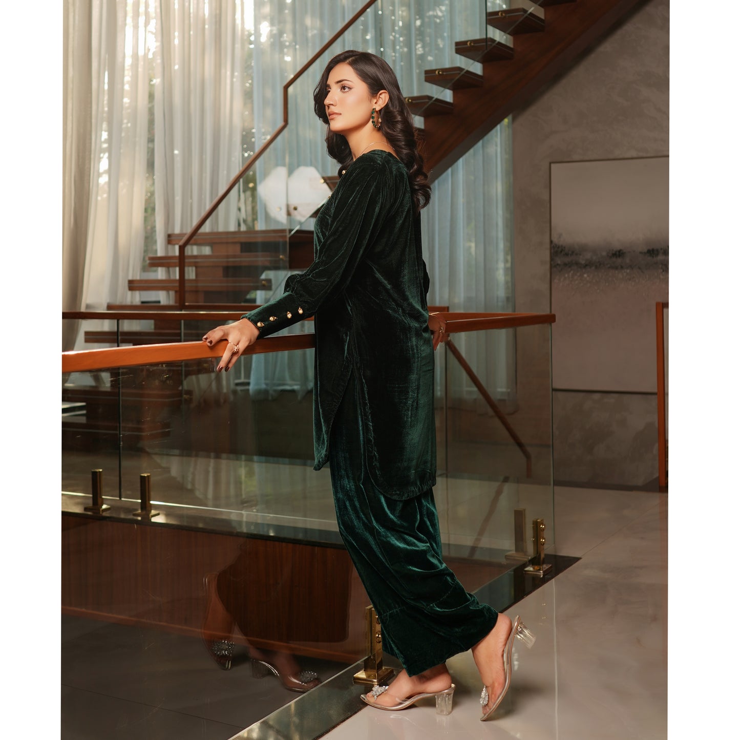 UMS-47 Coco by Simrans Velvet Co-Ords set | Ready to Wear | Asian Clothes