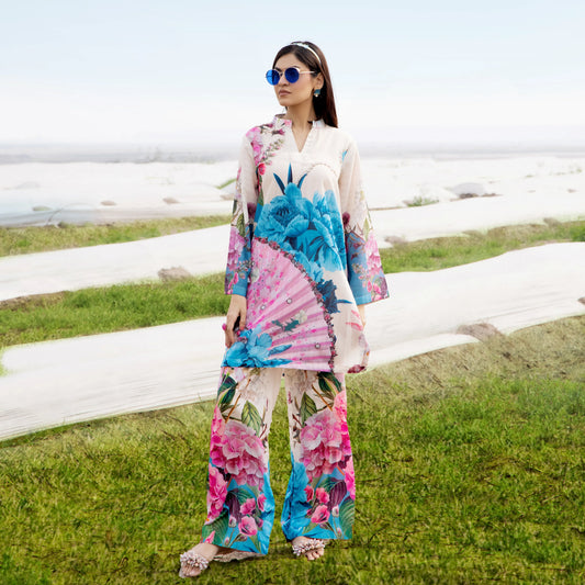 UTT-21 "Camelia" VOL 2 Summer Printed Chikankari Co Ord Set Collection by Traditional Thread | Asian Clothes