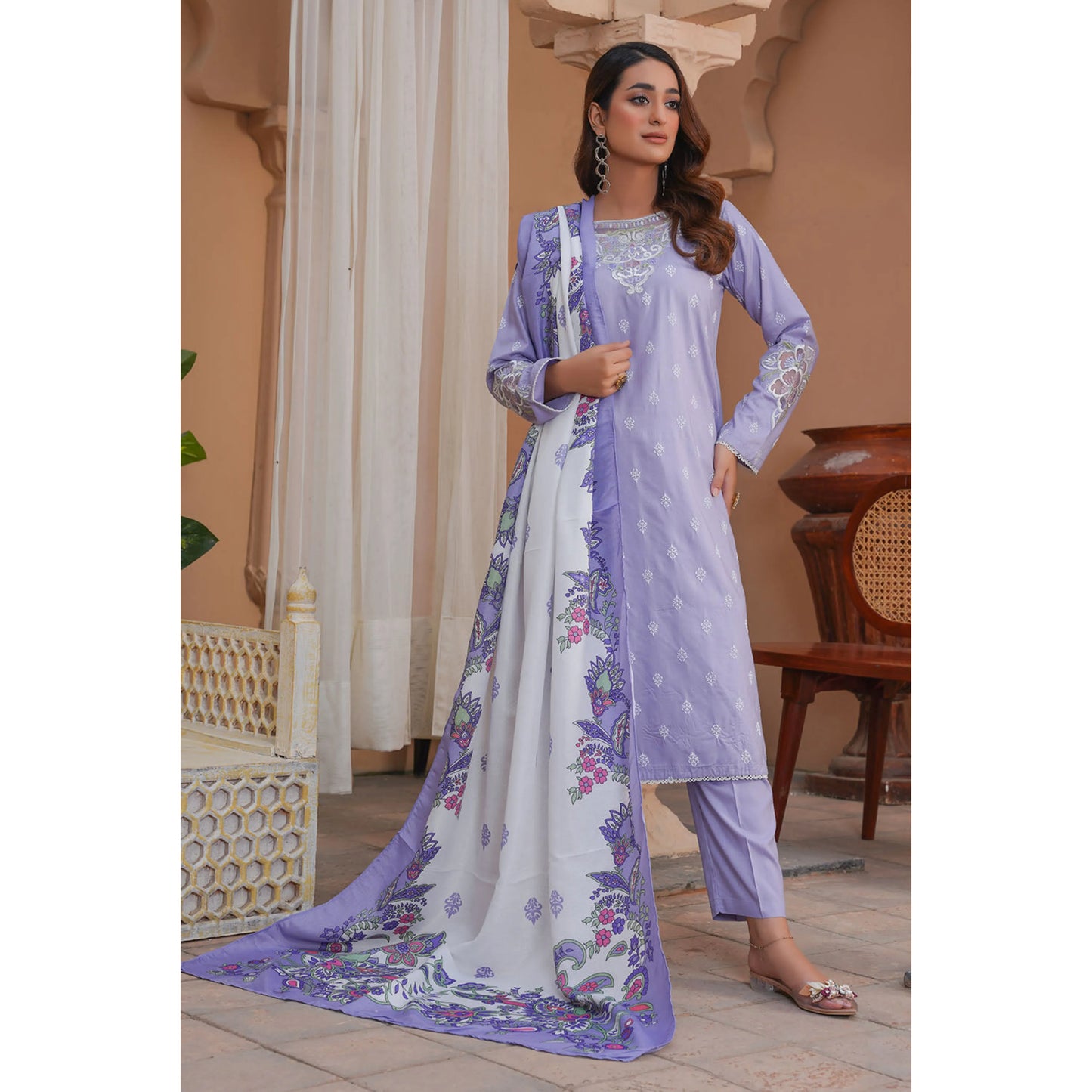 UA-189 Embroidered Linen Collection by Umnaa | Asian Clothes