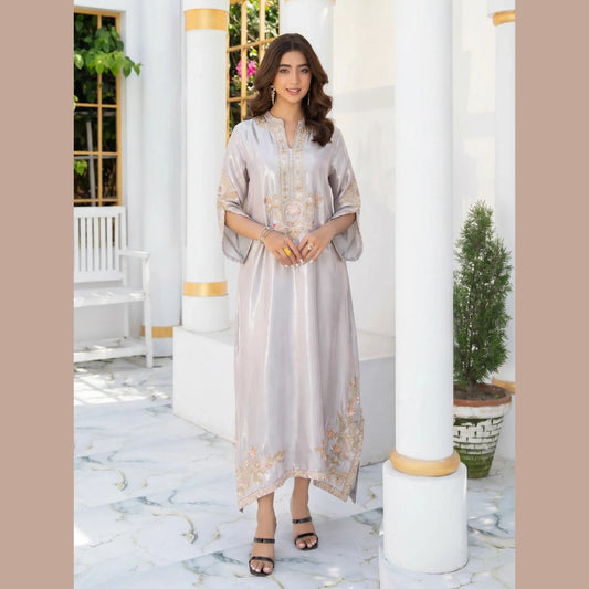 UA-188 Lava Silk Kaftan Dress Embroidered 1 Piece Festive Wear by Umnaa