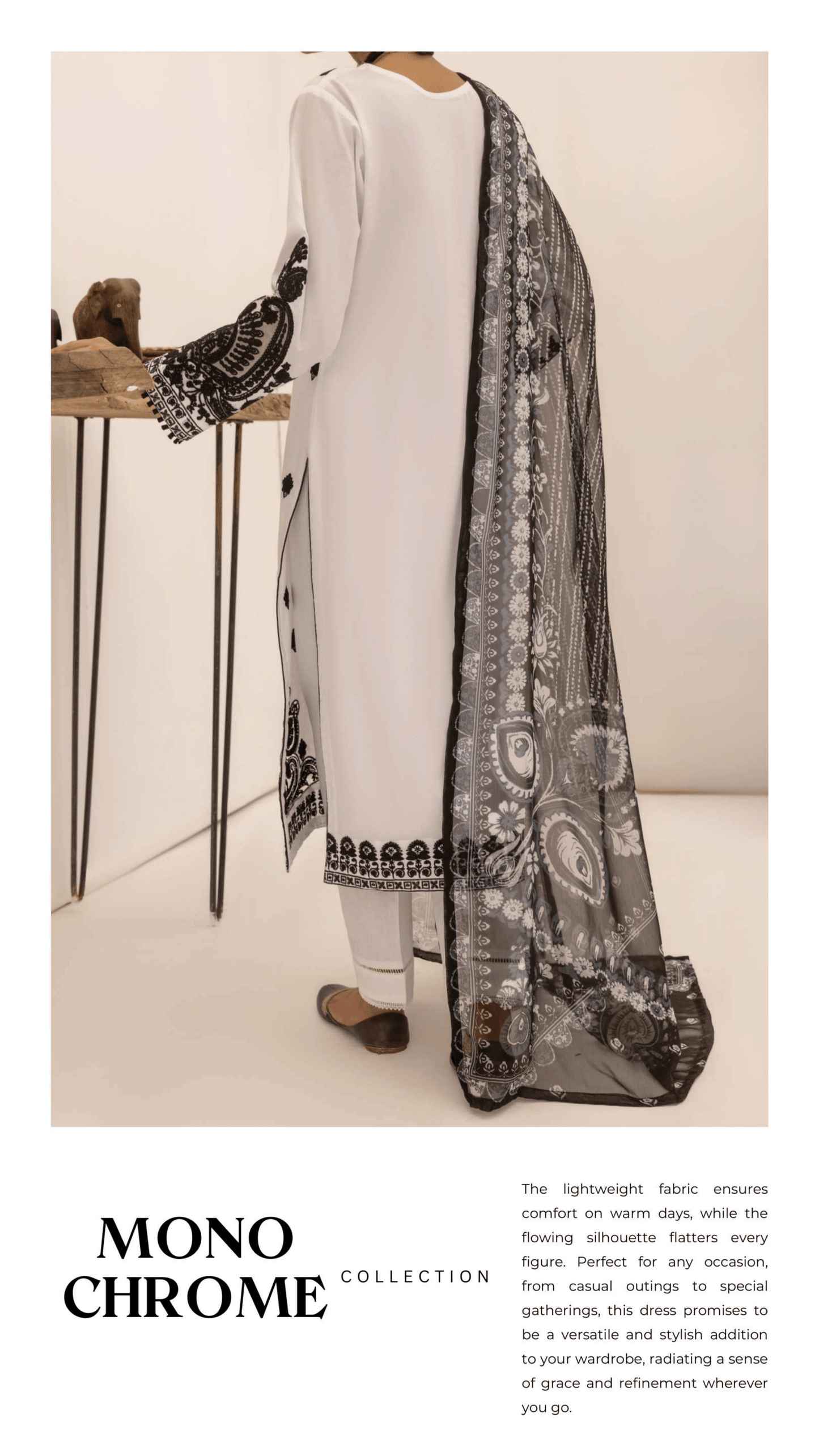 White 3 Pc Embroidered Cotton Lawn Dress - Casuallite