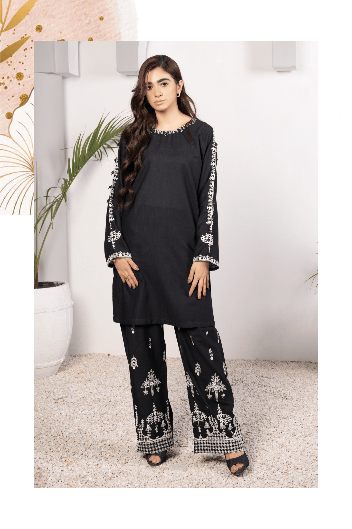 2-Piece Stitched Slub khaddar Outfit By RANIYA.H