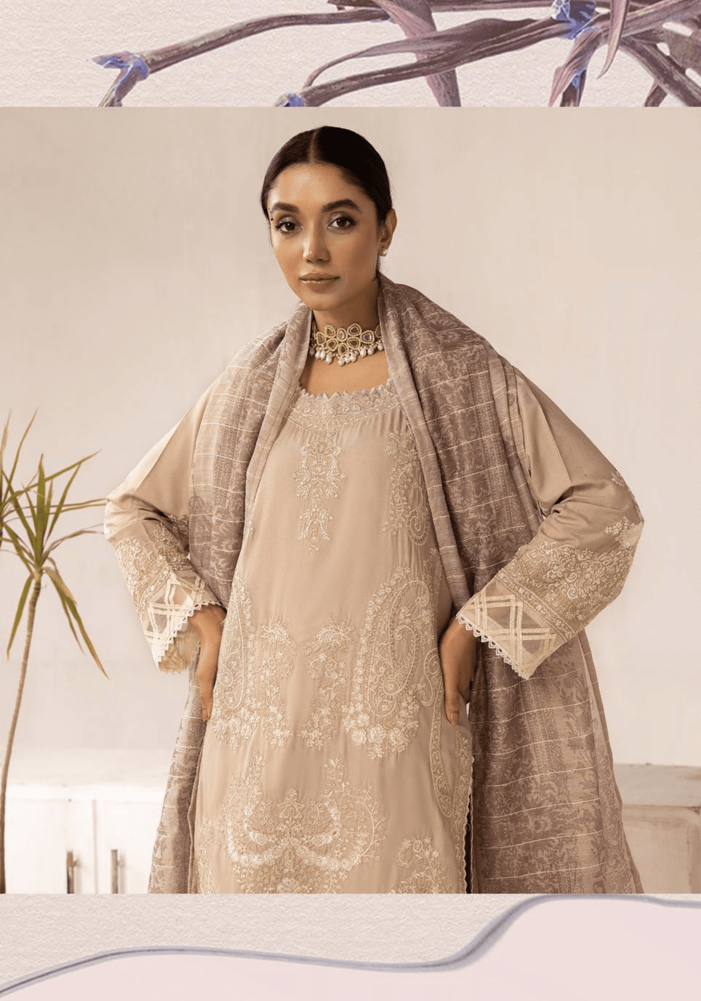 3 Piece Embroidered linen Collection - Simrans