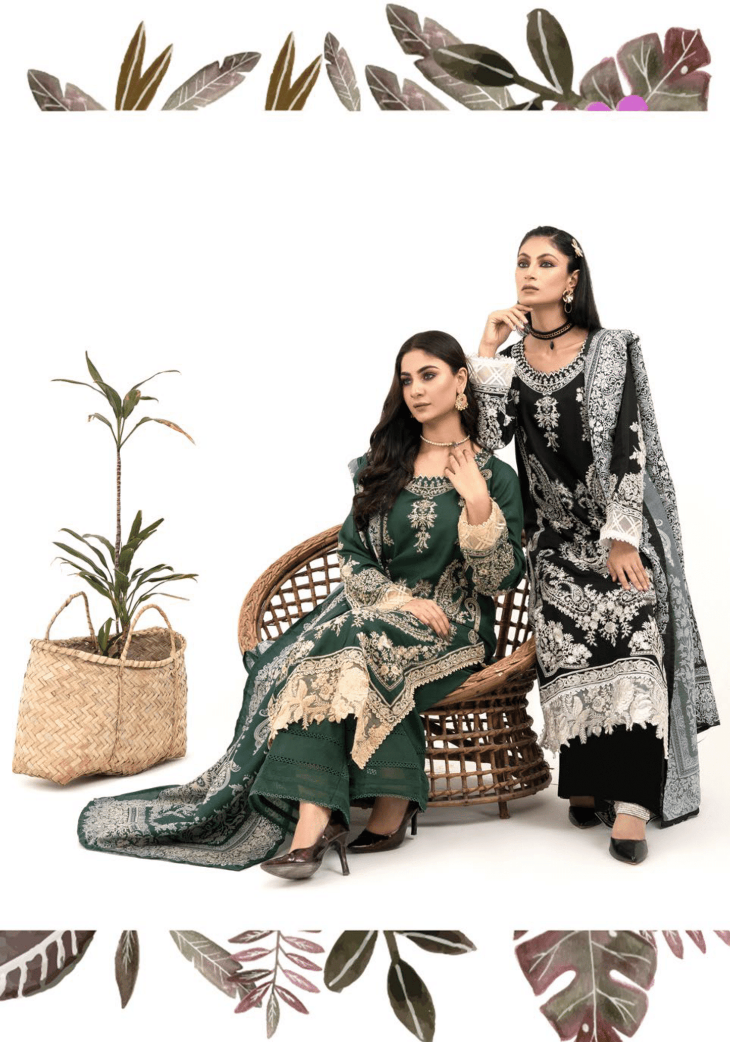 3 Piece Embroidered linen Collection - Simrans