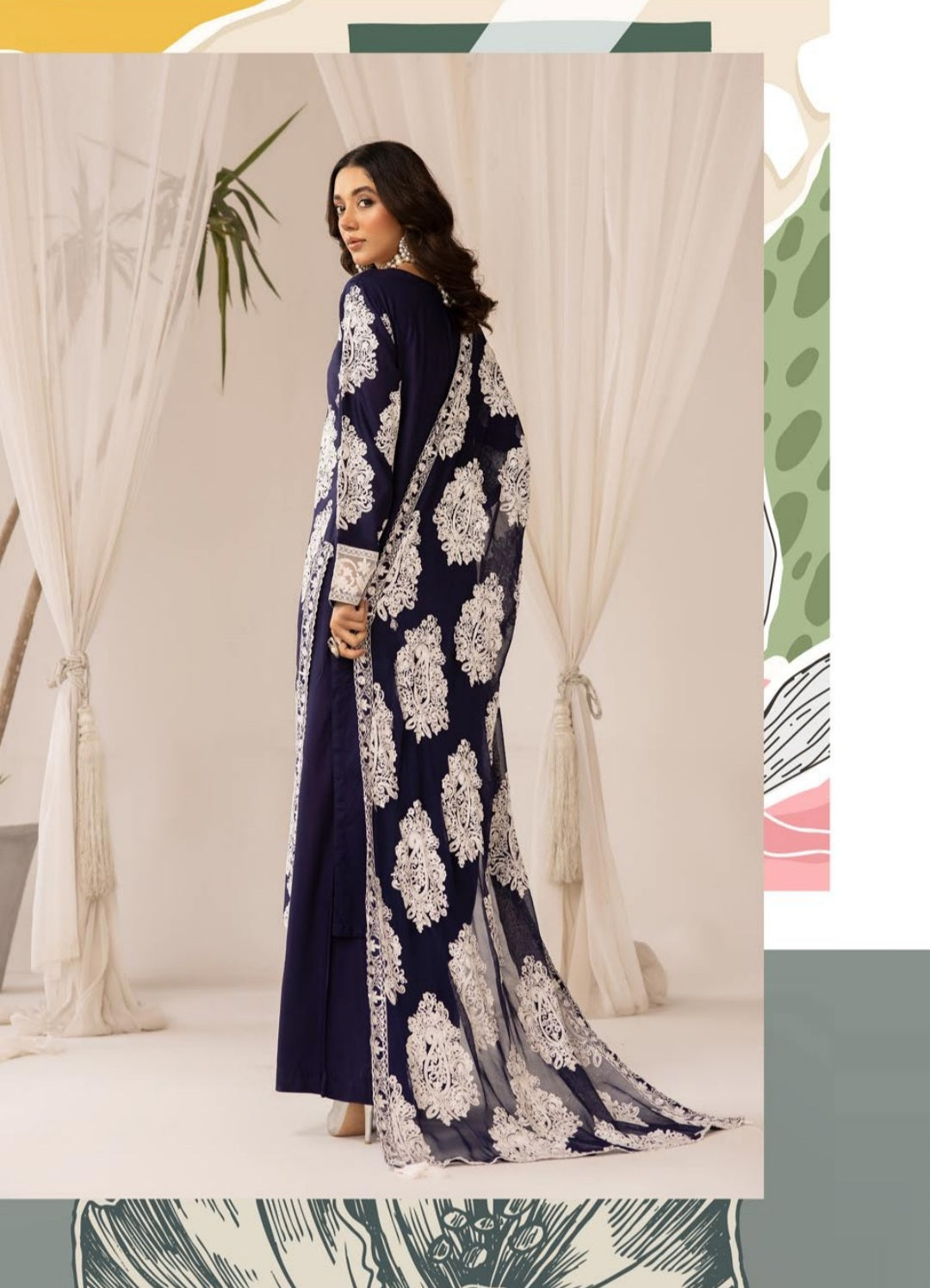 Mother & Daughter 3 PIECE EMBROIDERED LINEN COLLECTION BY SIMRANS
