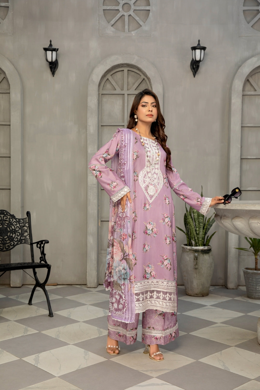 SHZ02 Sehar Viscose Linen 3 Piece Suit | Simrans