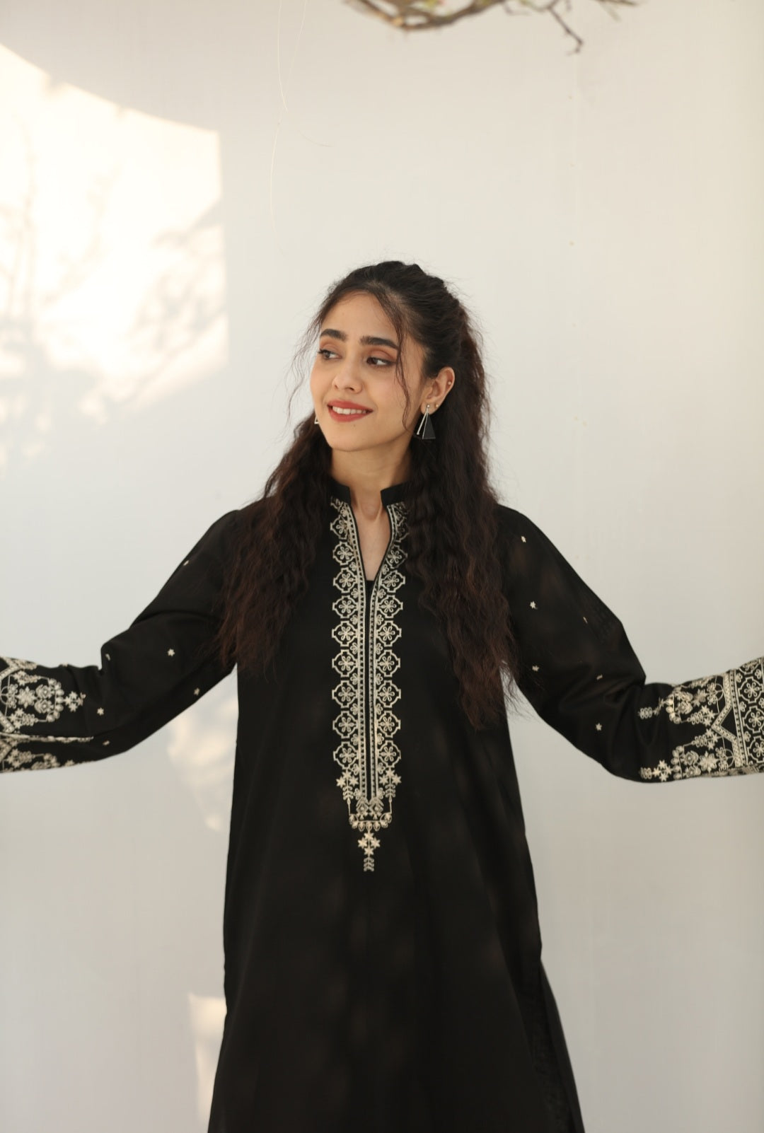 2 Pc Ready to wear Embroidered Cotton Outfit - Umnaa